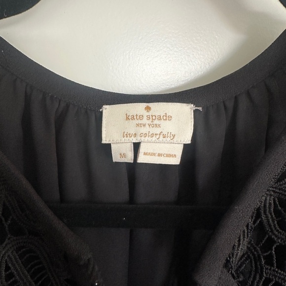 Kate Spade Black Sheer Lace Blouse - Picture 2 of 4